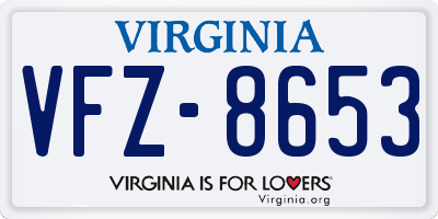 VA license plate VFZ8653