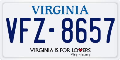 VA license plate VFZ8657