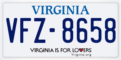 VA license plate VFZ8658