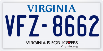 VA license plate VFZ8662