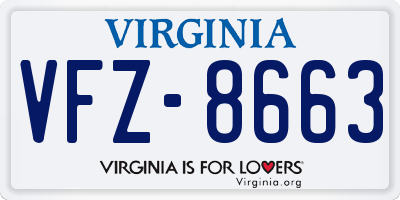 VA license plate VFZ8663