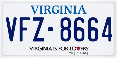 VA license plate VFZ8664