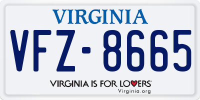 VA license plate VFZ8665
