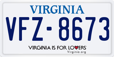 VA license plate VFZ8673