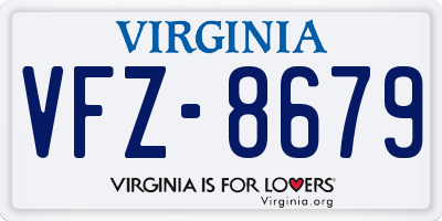 VA license plate VFZ8679