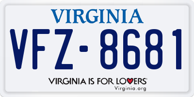 VA license plate VFZ8681