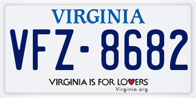 VA license plate VFZ8682