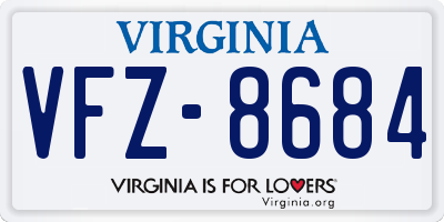 VA license plate VFZ8684