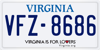 VA license plate VFZ8686