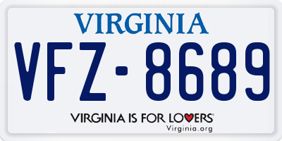 VA license plate VFZ8689