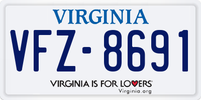 VA license plate VFZ8691
