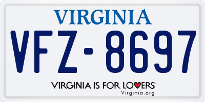 VA license plate VFZ8697