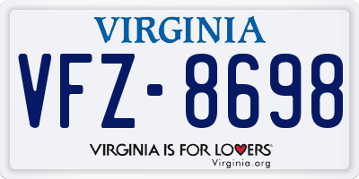 VA license plate VFZ8698