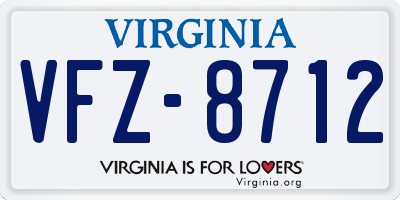 VA license plate VFZ8712