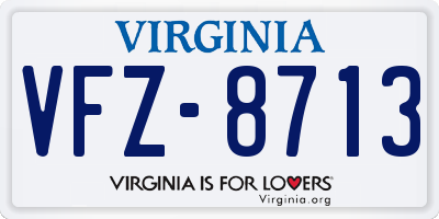 VA license plate VFZ8713