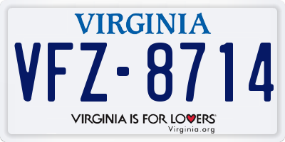 VA license plate VFZ8714