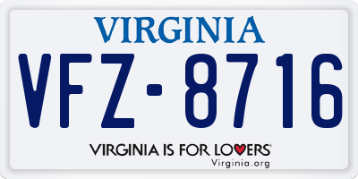 VA license plate VFZ8716