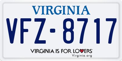VA license plate VFZ8717