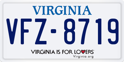 VA license plate VFZ8719