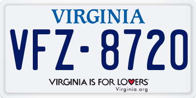 VA license plate VFZ8720