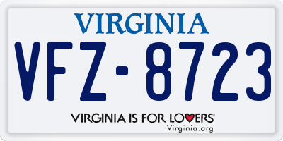 VA license plate VFZ8723