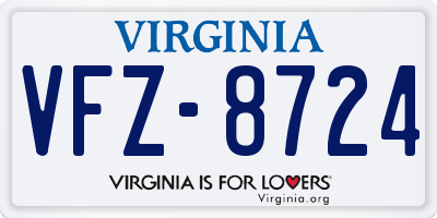 VA license plate VFZ8724