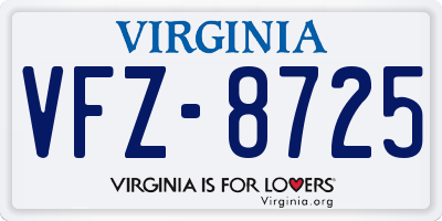 VA license plate VFZ8725