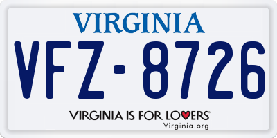 VA license plate VFZ8726