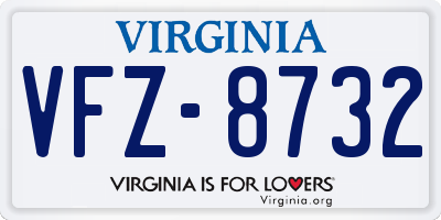 VA license plate VFZ8732