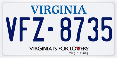 VA license plate VFZ8735