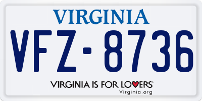 VA license plate VFZ8736