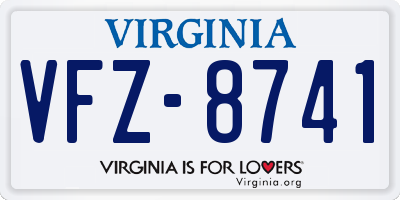 VA license plate VFZ8741