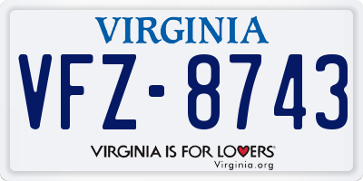 VA license plate VFZ8743