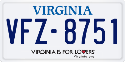 VA license plate VFZ8751
