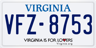 VA license plate VFZ8753
