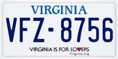 VA license plate VFZ8756
