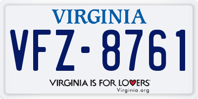VA license plate VFZ8761