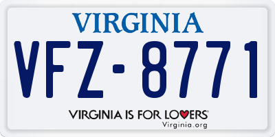 VA license plate VFZ8771