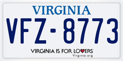 VA license plate VFZ8773