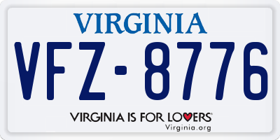 VA license plate VFZ8776