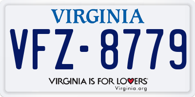 VA license plate VFZ8779
