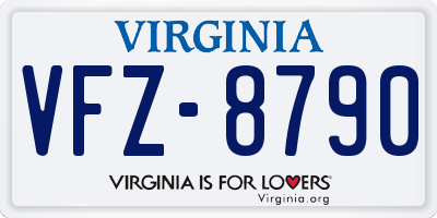 VA license plate VFZ8790