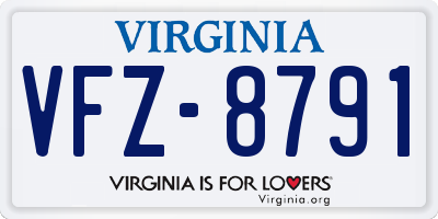 VA license plate VFZ8791
