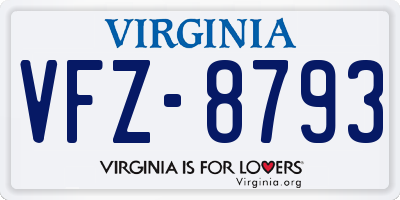 VA license plate VFZ8793