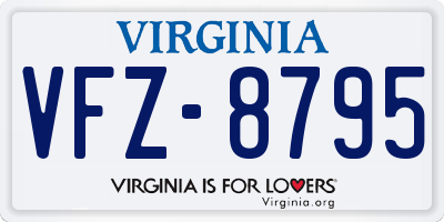 VA license plate VFZ8795