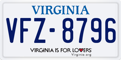 VA license plate VFZ8796