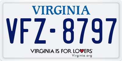 VA license plate VFZ8797
