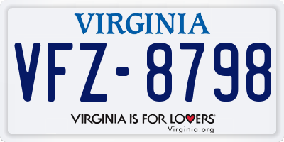 VA license plate VFZ8798