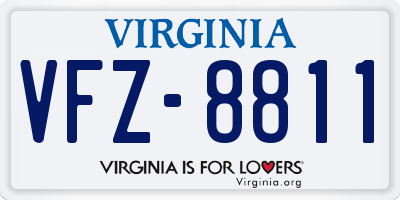 VA license plate VFZ8811