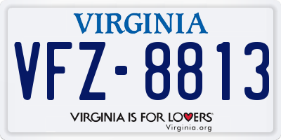 VA license plate VFZ8813